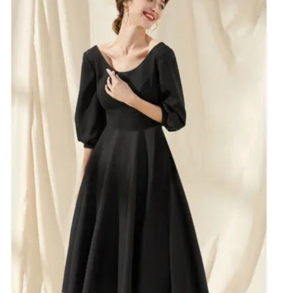 JJ's House Puff Sleeve Cocktail/Bridesmaid Dress